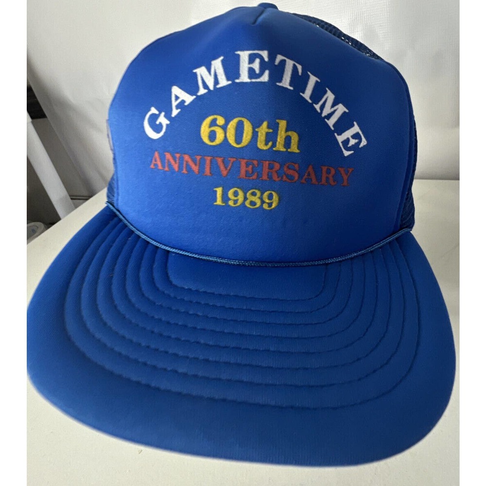 Vintage 1989 Truckers Mesh Foam Snapback Hat GAMETIME 60TH Anniversary MINT